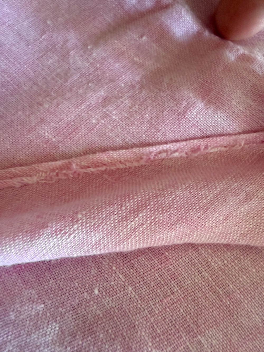 Finley Jenna 100% Linen Pink Layered Ruffle Tunic Shirt Dress Large Made USA - Picture 13 of 15